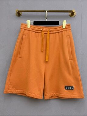 Valentino Orange VLTN Drawstring Athletic Shorts